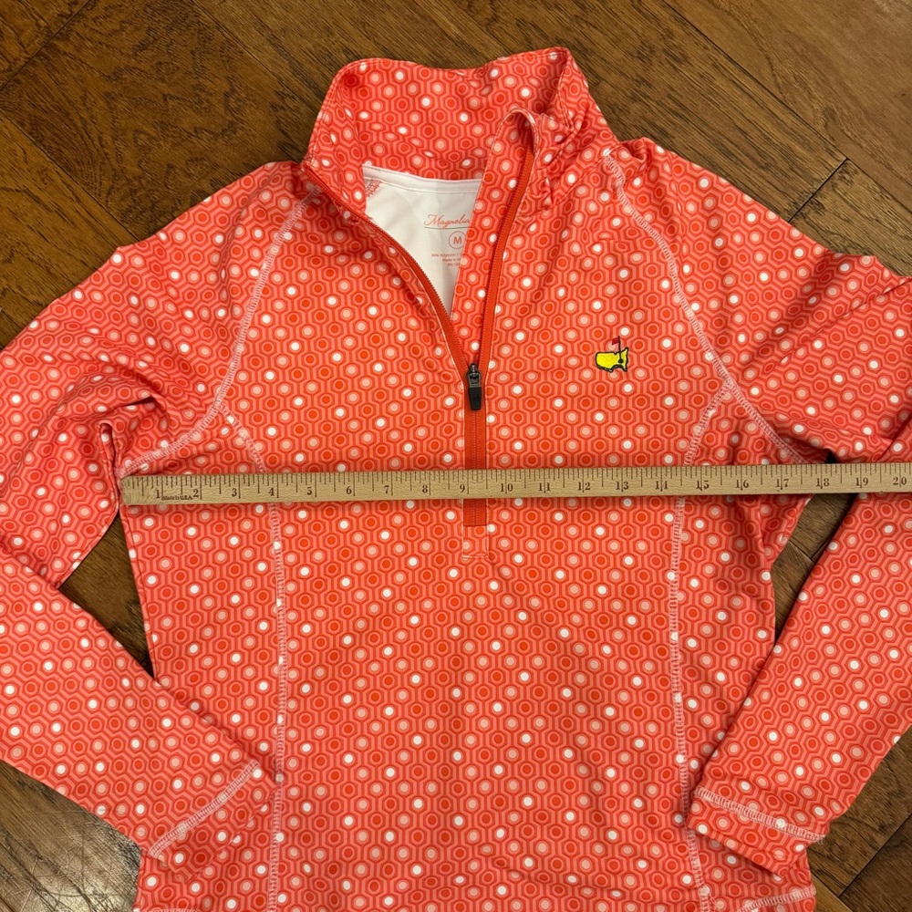Masters Women Magnolia Lane Coral Patterned Golf Quarter-Zip Pullover UPF 50+ M - Picture 6 of 7